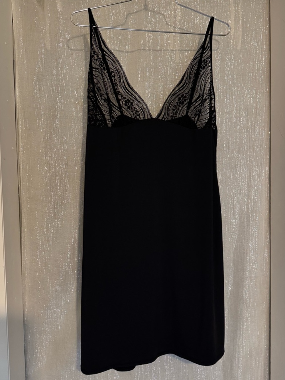 Calvin Klein Black Lace-Trim Slip